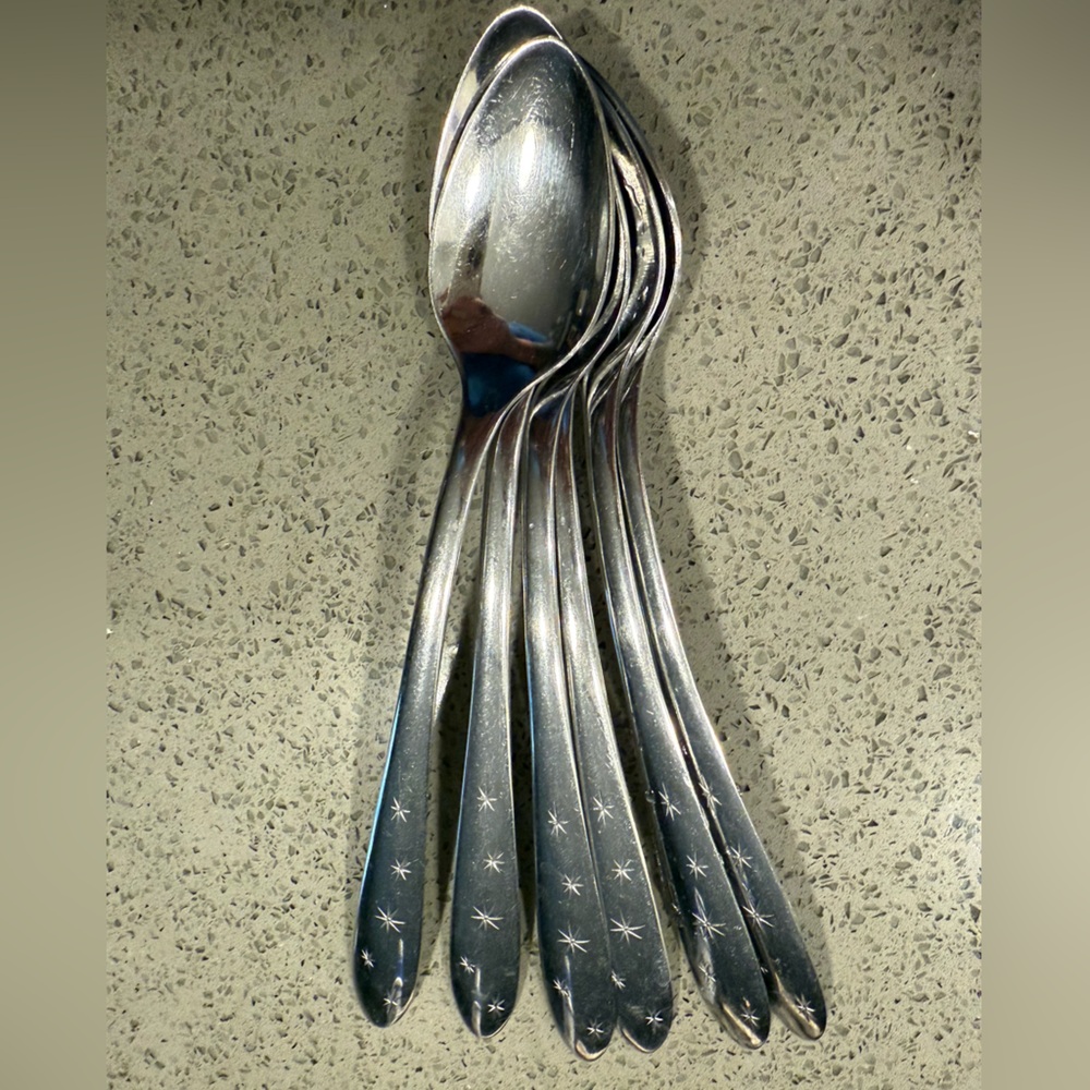 Atomic Star Starburst MCM Ice Tea Spoons